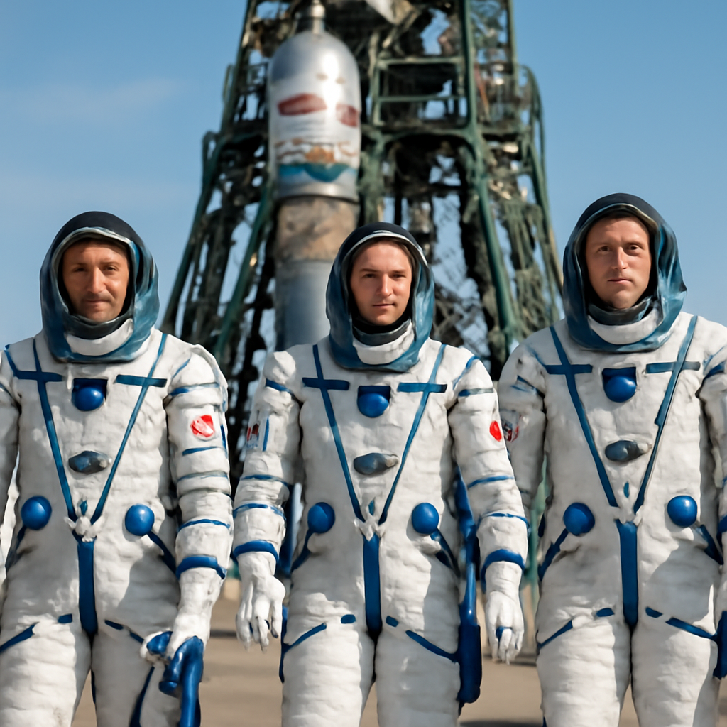 Soyuz Uzay Aracı, İki Rus Kozmonotu ve Bir NASA Astronotunu Taşıyor