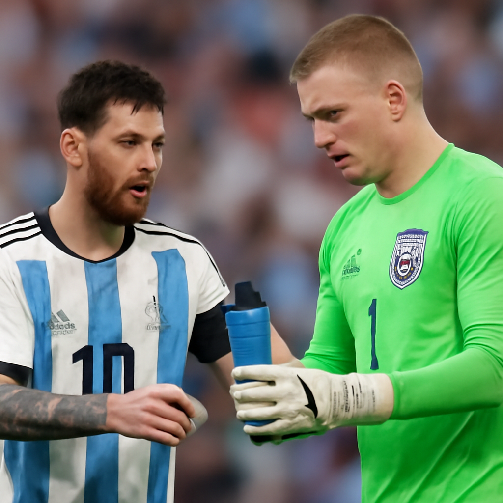 İngiltere'nin Messi'ye Karşı Önlemleri Yetersiz Kaldı: Arjantinli Oyuncular Pickford’un Gizli Su Şişesini Buldu!